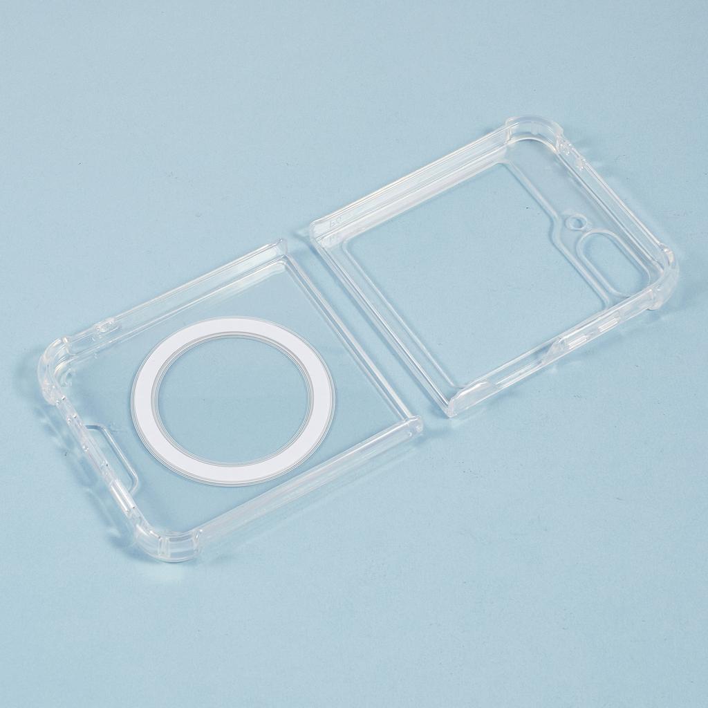 For Samsung Galaxy Z Flip6 5G Case Compatible with MagSafe TPU+Acrylic Clear Phone Cover