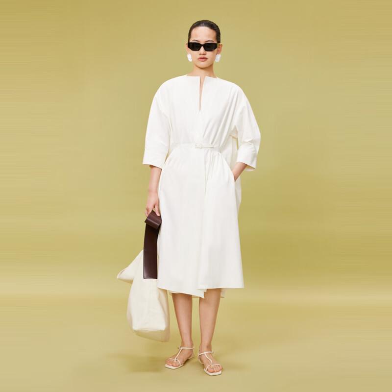 

LESS 2024 Spring Casual Simple V-neck Long Sleeve Dress M