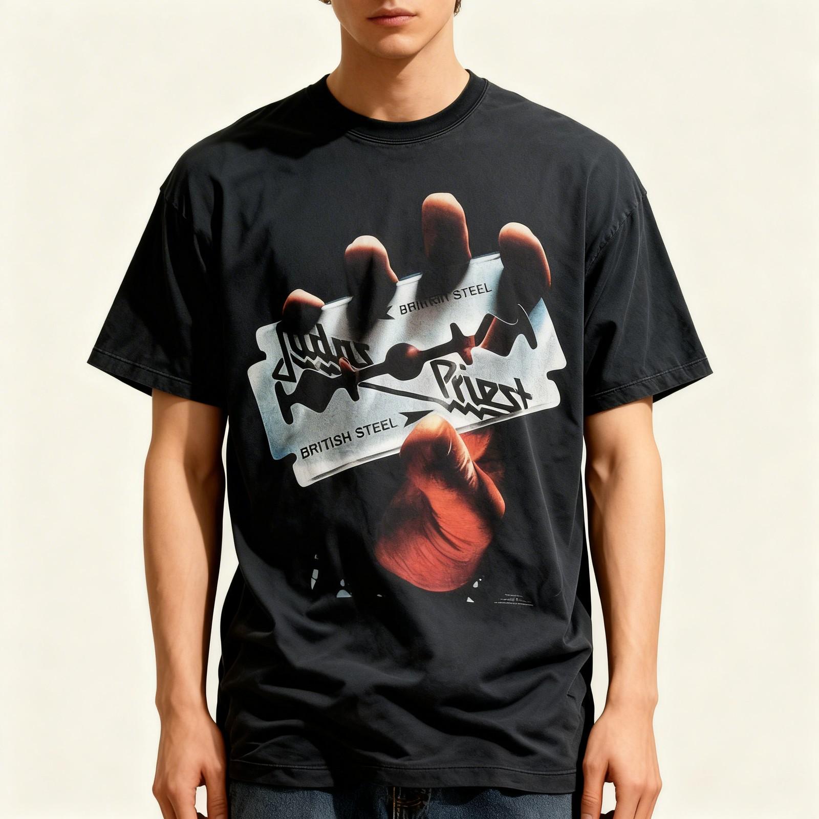 Judas Priest British Steel Black World Tour 1980 T-Shirt M