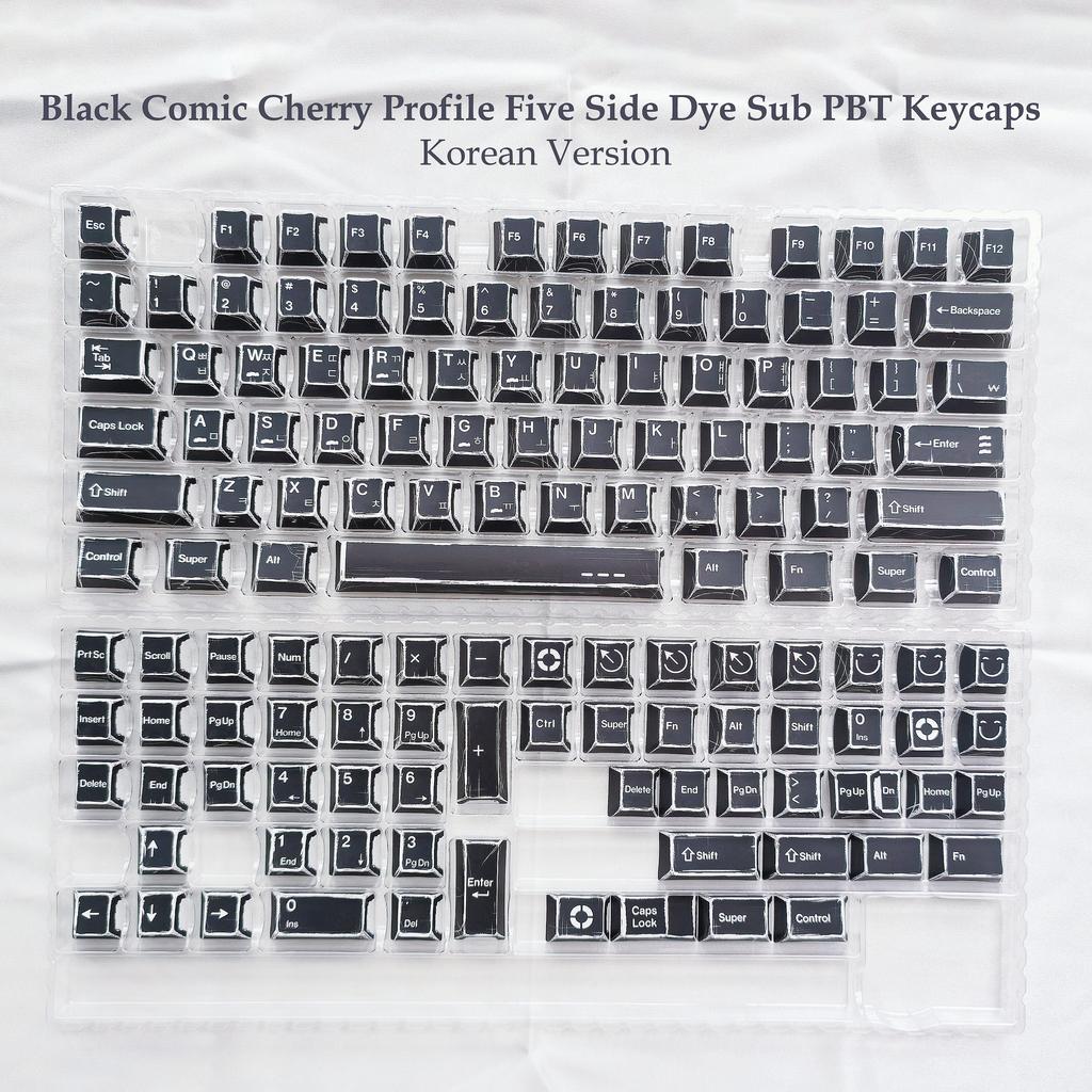 136 Keys Comic White English Korean German Layout Keycaps Dye Sub PBT Keycaps Cherry Profile for MX Switches Gaming Keybaord