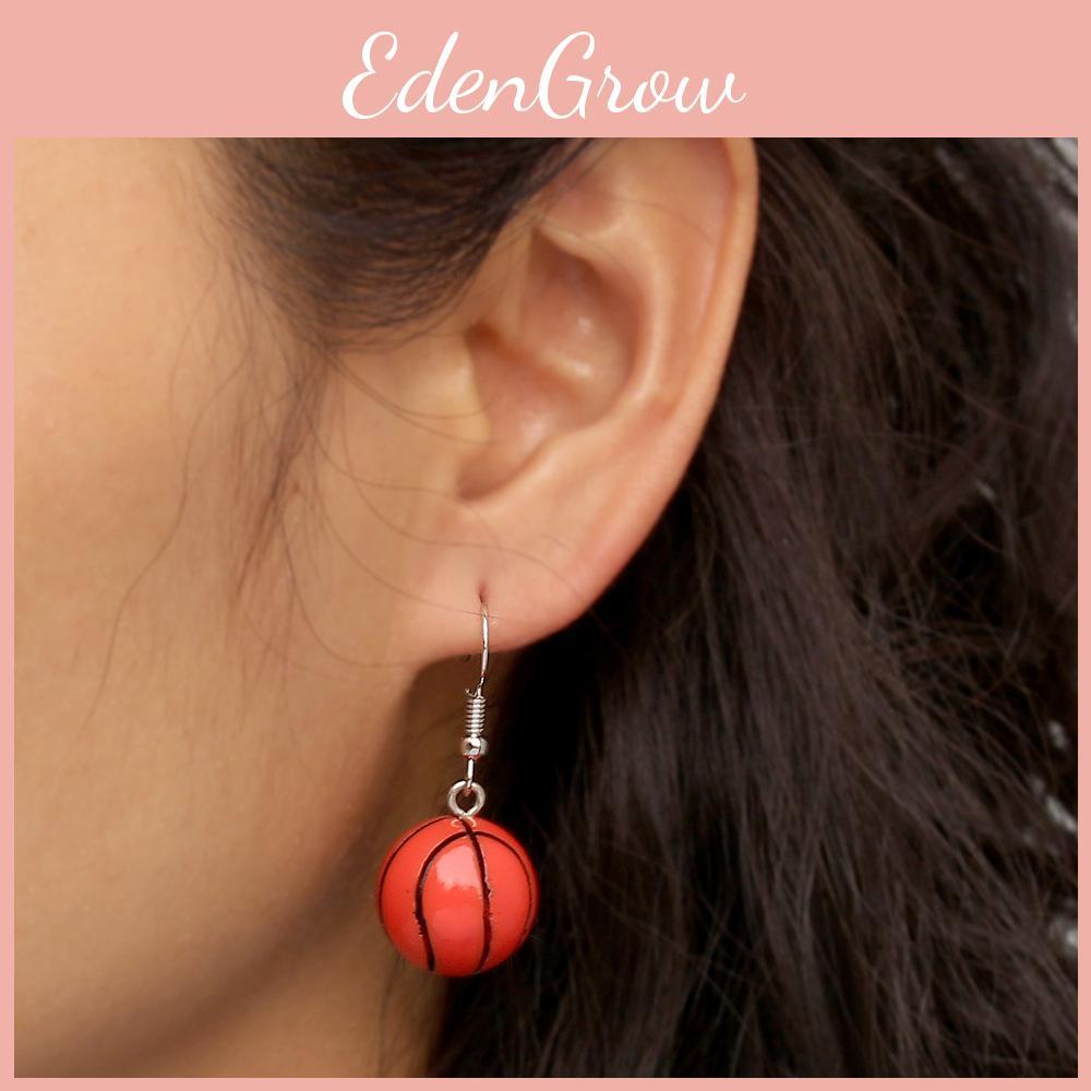 Creativity Resin Earrings With Basketball Design For Casual Or Party Wear