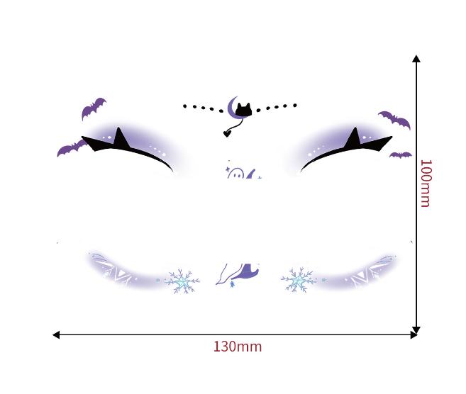 1set Halloween Face Tattoo Stickers Pumpkin Bat Star Moon Fake Freckles Temporary Tattoo Stickers for Music Party Festival Decor