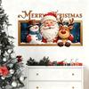 Christmas Party Supplies for Walls Wall Stickers, Santa Claus Reindeer And Snowman Decals with Photo Frame Winter Holiday Decorations Design,