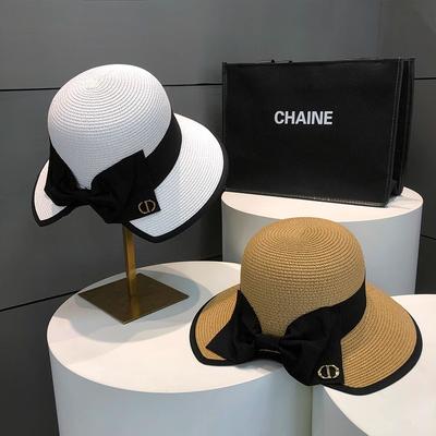 Summer Bow Straw Hat Women's Straw Sun Hat 2025 New Cool Hat Sunshade UV Protection Sun Protection Hat