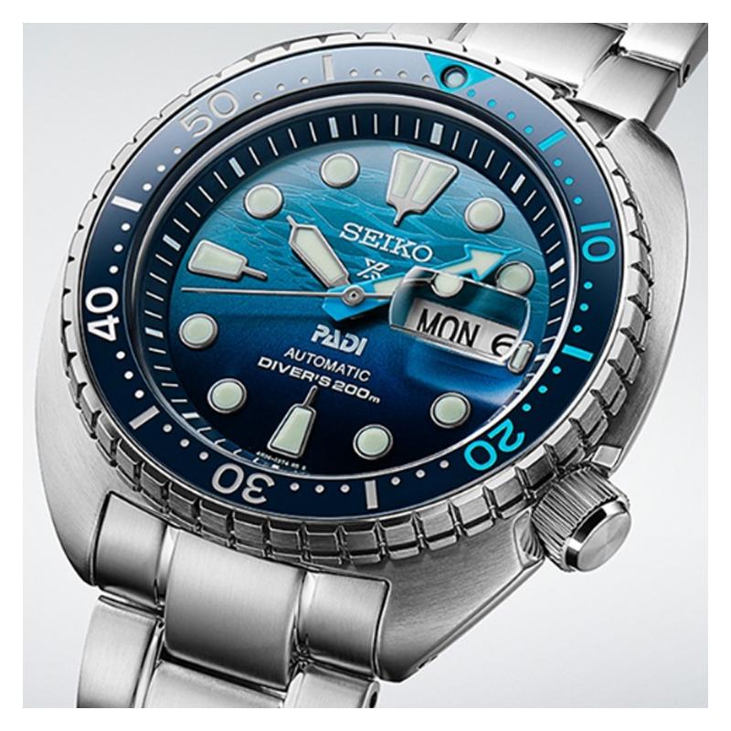 SEIKO prospex series PADI limited edition 200 meters waterproof automatic/manual mechanical movement Steel Strap 45mm men's watch blue dial SBDY125