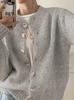 Korean New Arrival: Age-Defying Color Block Dot Women's Knitwear Sweater Cardigan