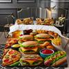 Hamburger Fried Chicken Fast Food Digital Printed Bedding Set Sofy Cozy Duvet Cover King Queen Twin Single Size Bithday Gift