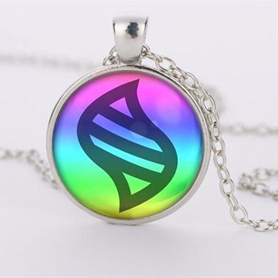 Pokemon Mega Stone Necklace Jewelry Glass Heart Round Pendant Charm Necklace Chain