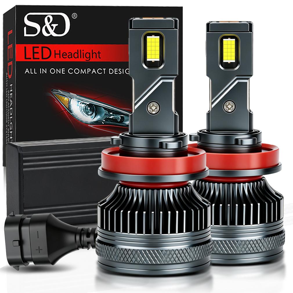 2Pcs H1 H4 H7 LED Canbus H8 H11 Turbo Led Headlight Bulbs 130W 60000LM 12V 24V 6000K White Auto Dual Copper Tube Lamp