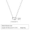 Women's Gold Clavicle Chain Necklace with Zirconia Oval Pendant and Stainless Steel Square Links