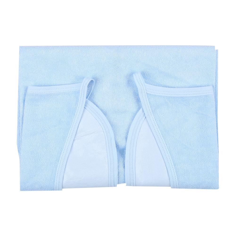 Elderly Waterproof Bib Adult Mealtime Saliva Towel Dining Apron Clothes Protector Light Blue L