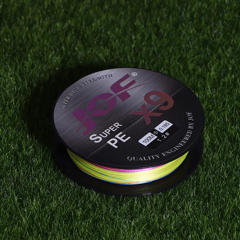 Pe Braided Fishing Line, 9 Braids, Wear-Resistant For Freshwater And Saltwater Available In Rainbow And Gray Colors