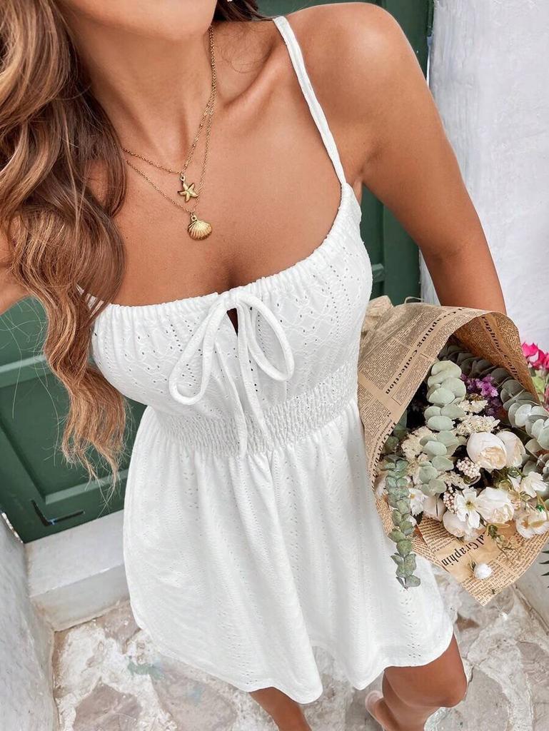 Elegant Summer Sleeveless Dress With High Waist Pleats For Casual Wear
