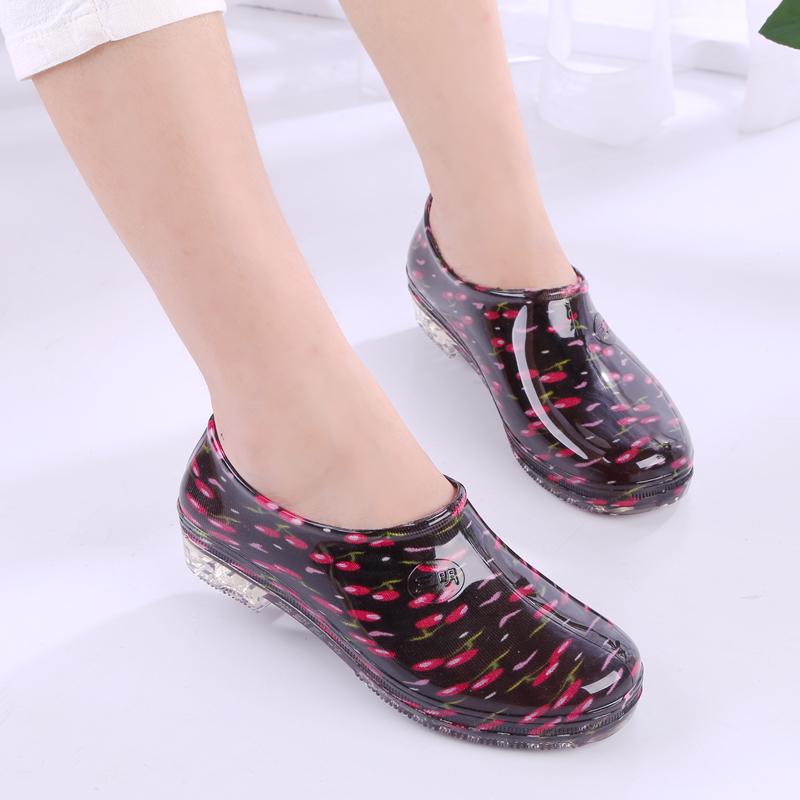 Fashion Home Must Rainboots,Ladies Galoshes,Water Shoe Rubber Boots, Woman Kitchen Working Shoes for Mopping and Washing Clothes Autumn