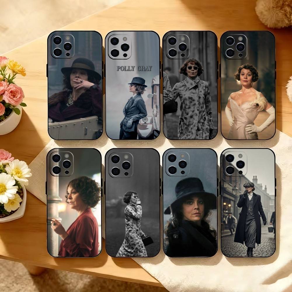 P-B-Polly Gray Phone Case For iPhone 17, 16,15,14,13,12,11 Plus,Pro Max, Others Soft Black Cover