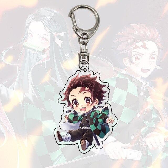 Anime Demon Slayer Kimetsu No Yaiba Tanjiro Kamado Cosplay Keychain Akryl Cartoon Keychain Keyring Přívěsek