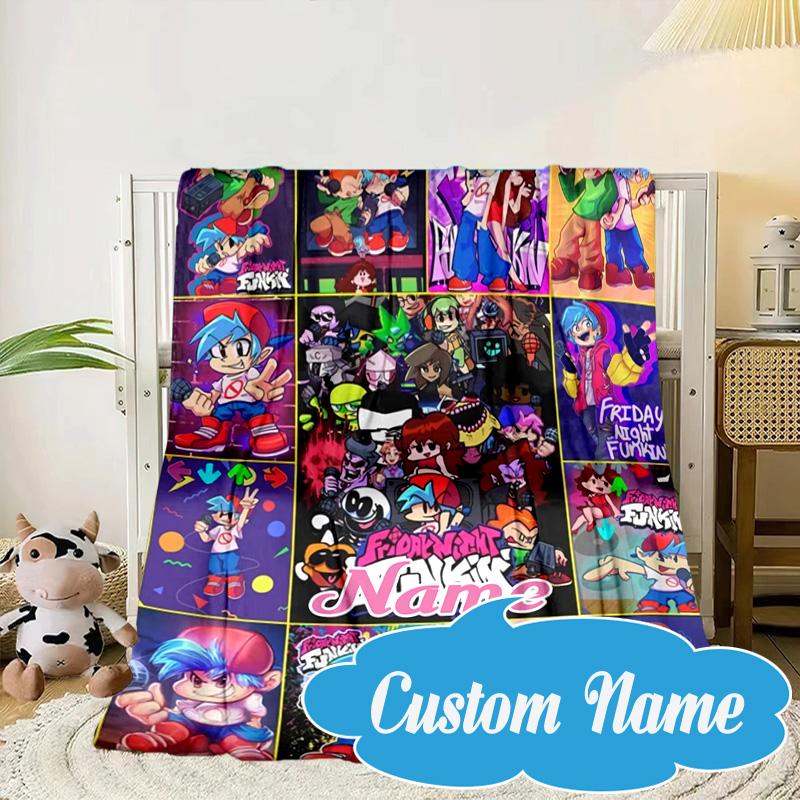 Custom Name Friday night Blanket bed sofa Blanket Flannel Blanket for Camping, Hiking, Picnic Essentials,gift for Fan family