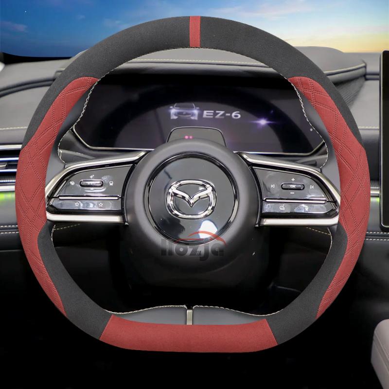 

Suede Leather Car Steering Wheel Cover for Mazda EZ6 2024 2025 6e 2026 Car-styling Auto Accessories