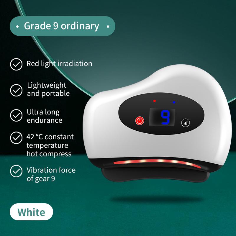 

Smart Jade Facial Guasha Tool: Wireless Vibration & Heat Meridian Massager. 9-Level Vibration Heating [ABS Plastic Head]