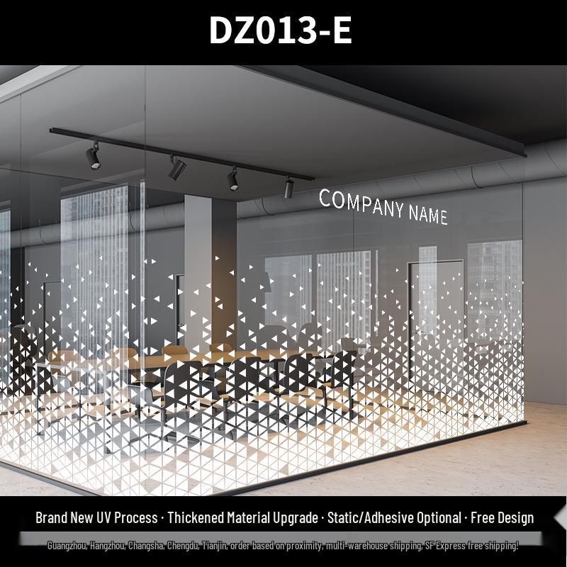 Two-way Mirror Geometric Glass Door Decorative Sticker for Office & Restaurant