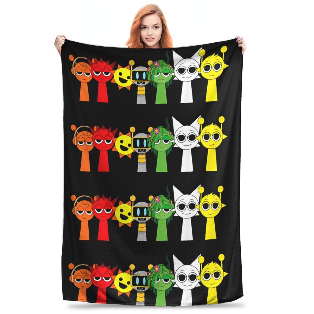 Game Sprunki Incredibox Blanket Flannel Funny Warm Throw Blanket for Bed Sofa Summer
