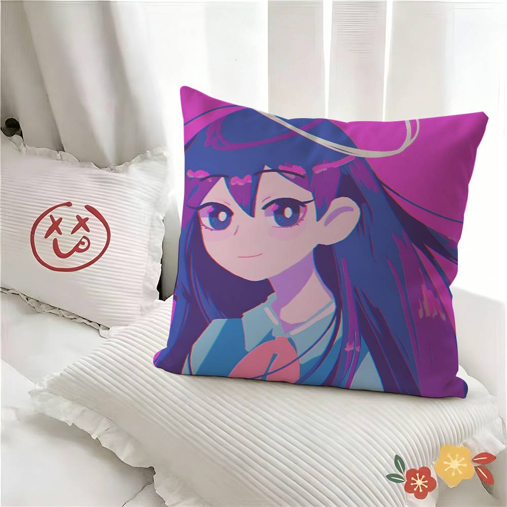 Pc Anime Game Omori Pillow Case Fashion Square Pillowcase Bedroom Sofa Room Ins Decoration Leisure