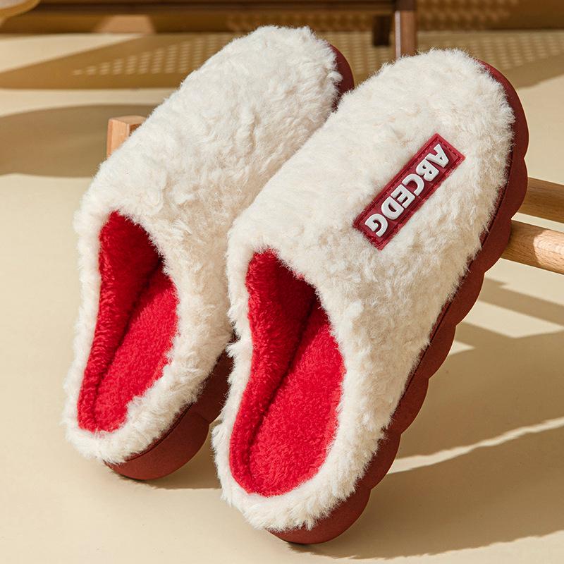Unisex Cotton Slippers with Plush Lining – Non-Slip, Warm Indoor Footwear for Men and Women