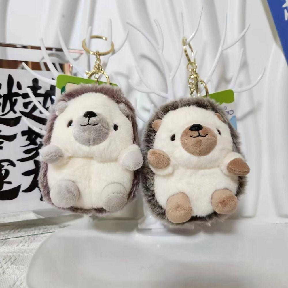 Adorable Little Hedgehog Keychain Stuffed Doll Cute Hedgehog Plush Keyring  Bag Pendant