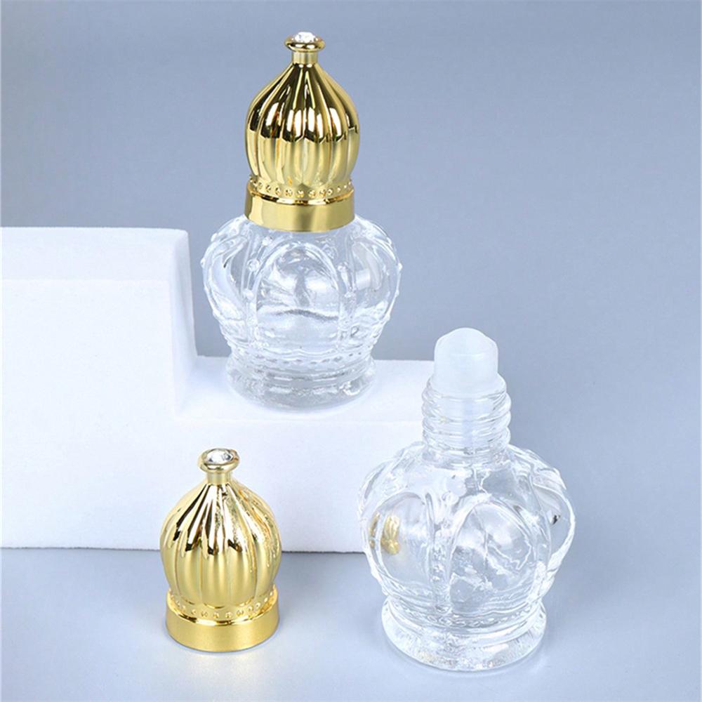 2pcs 15ml Roll On Glass Bottles Empty Perfume Bottles Leakproof Container with Crown Cap Travel Essential Oils Bottles
