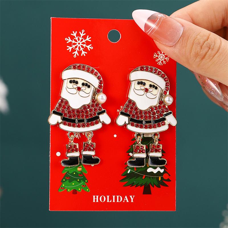 New Fashion Soldier King Pendant Earrings for Women Cute Animal Koala Rhinestone Bells Drop Earring New Year Holiday Jewelry