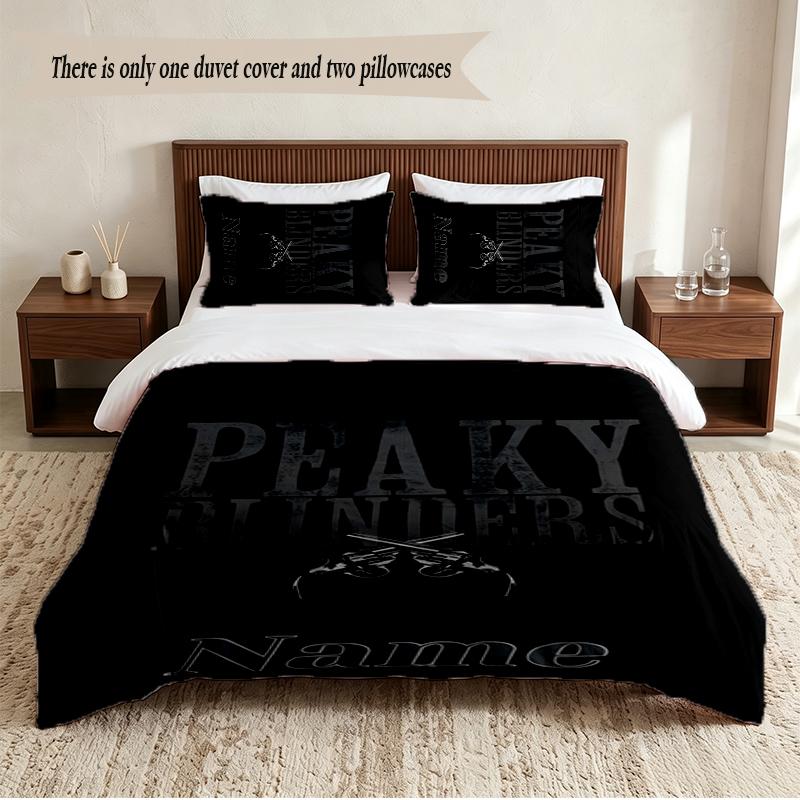 Peaky Blinderes Personalized Custom Name 3‑Piece Bedding Set Soft Duvet Cover Set For Bedroom Home Decor