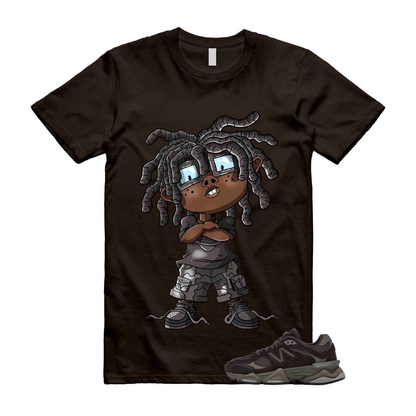 9060 Mono Cortado Brown T Shirt Match CHONGO 2XL