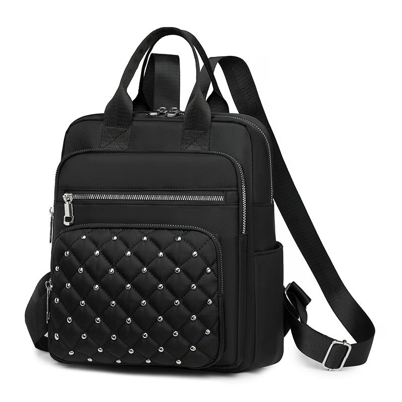 Einfarbiger Niet-Rucksack Damen Rucksack mit großer Kapazität