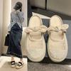 Mesh Half Slippers Women's New Summer Wear French Mesh Fisherman Bag Head Drag Bow Thick Bottom Sandals