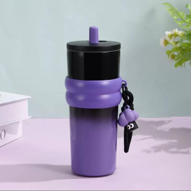 Nerezový Velký Král Hrnku Velkokapacitní Hrnky na Kávu do Auta Láhev na Čaj a Vodu Vakuová Termoska Přenosné Hrnky Hrnky se Slámkou