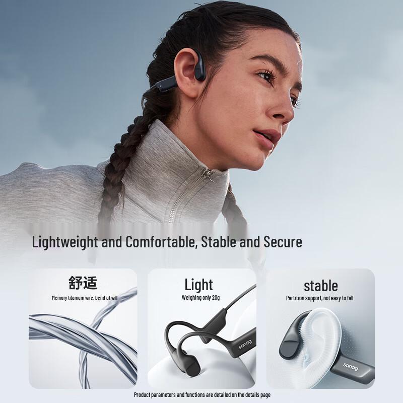 SANAG B22S Bone Conduction Open-Ear Sports Headphones