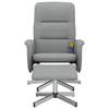 Vidaxl Reclining Massage Chair with Footrest, Light Gray, Fabric