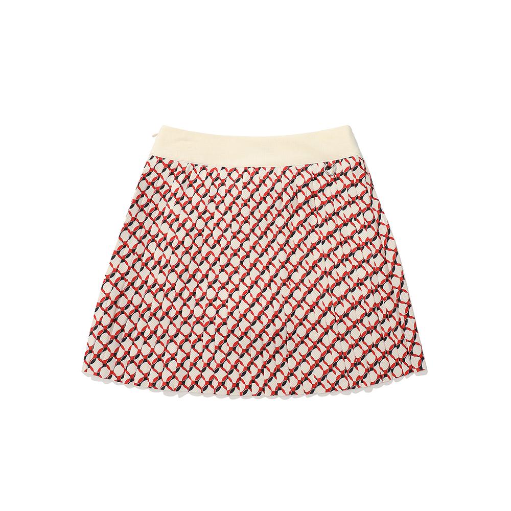 MALBON GOLF Air Dot Mesh Print Skirt Red (Woman)