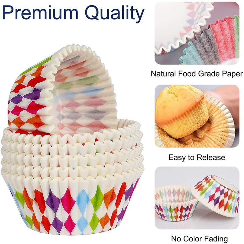 AD23-Cupcake Cases 600 Pieces Cake Paper Wrapper 6 Styles Baking Cup For Muffin Dessert Wedding Party Birthday