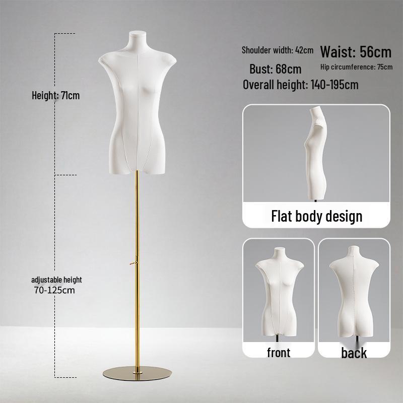 Adjustable Height Mannequin Stand with Arms for Women's Clothing Display