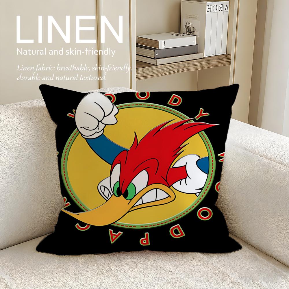 Cartoon Woody Woodpecker Cushion Cover Pillowcase Set Pcs x x Breathable Washable Sofa Cushion Cover