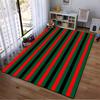 Striped Carpet with Bold Red, Green, and Black Colors for Modern Decor Suitable for use as an anti-slip for living room bedroom sofas