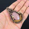 Rose Quartz Jewelry, 999 Copper Wire Wrapped Pendant Handmade Gemstone Jewelry, Gifts For Wife Brand New Pendant