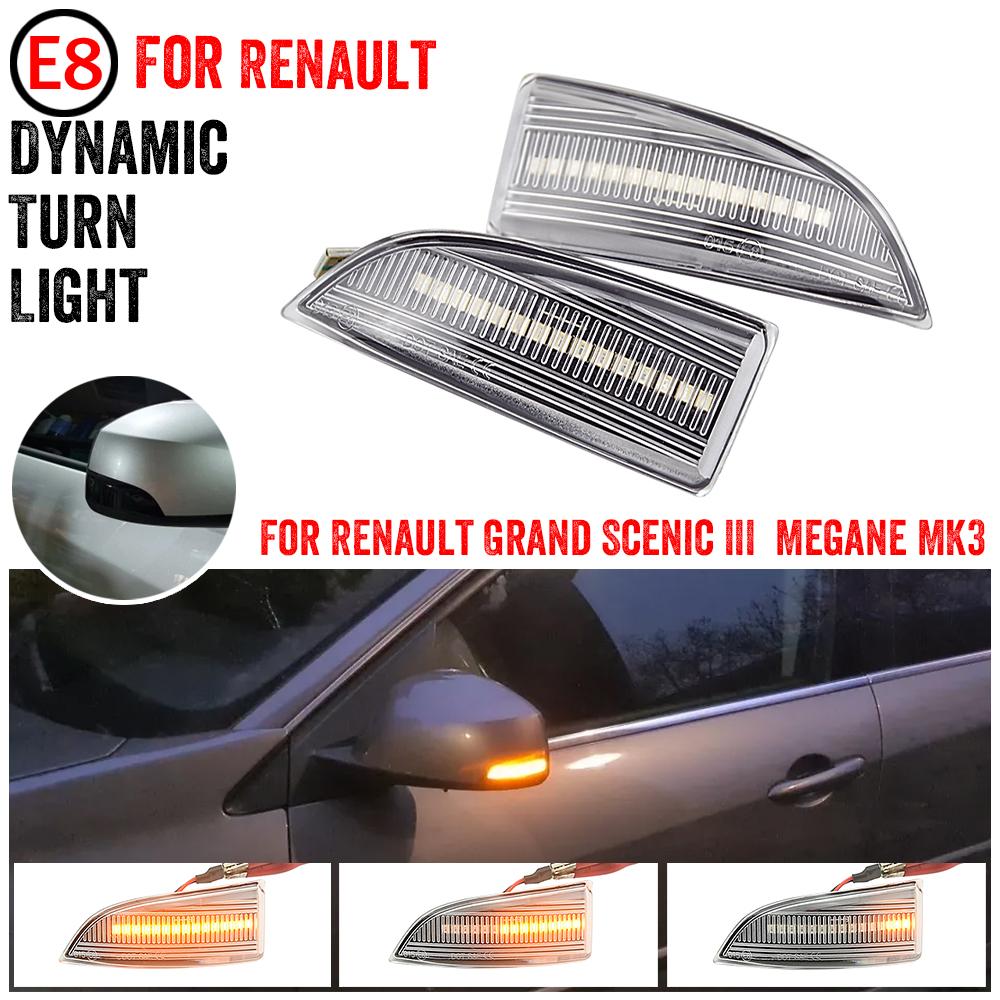 2x Indicatori di direzione dinamici a LED per specchietto retrovisore per Renault Megane 3 MK3 III RS 2008-2016 Laguna III X91 Fluence