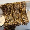 Fashion  Leopard Print Women'S Scarf Summer Sunscreen Big Shawl Oil Painting Flowers Long High-End Scarf