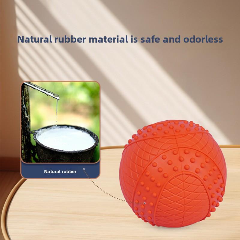Teething, Tooth-cleaning, Sound-making Pet Toy Ball, Eco-friendly Natural Rubber, Interactive Training, Self-entertaining and Boring Dog