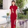 Red is sent to test the national style, new Chinese style, daily Suzhou long cheongsam, improved young 1011 new women's high sense