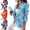 Damenblazer Langarm Knitterarm Polyester Damen Revers Locker Anzugjacke für Hochzeit