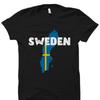 Schweden Flagge Karte T-Shirt Schwedisches Patriotisches Souvenir Urlaub Lässig Os3264 Vintage Bequem Designer Kleidung