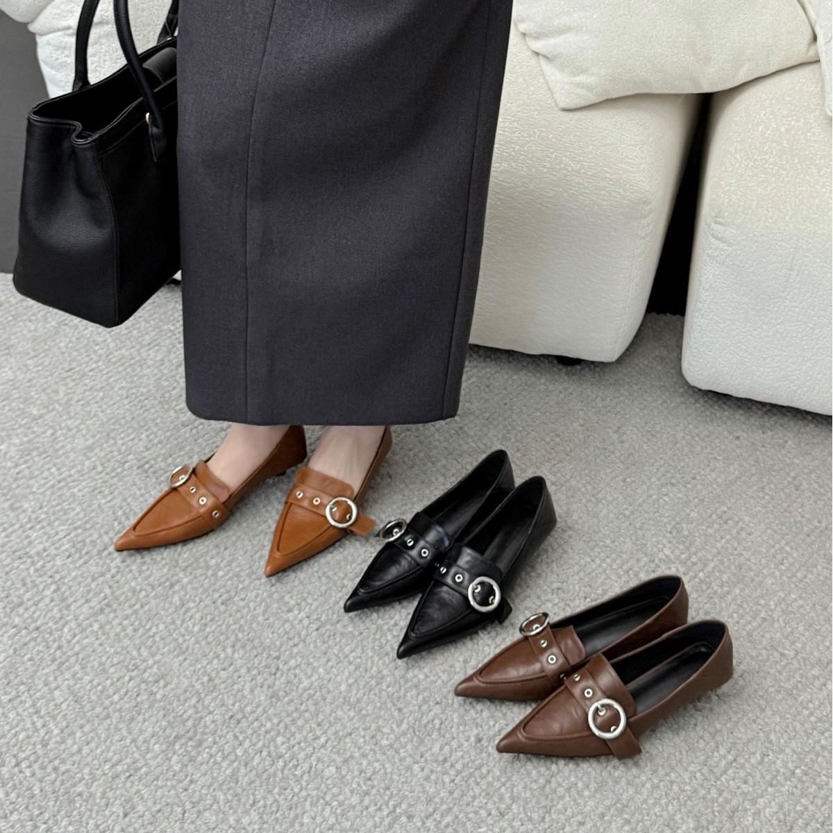 

2025 new one-word belt buckle dwarf cat heel shallow mouth versatile commuter work women s single shoes 39 жёлтый